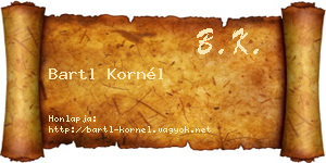 Bartl Kornél névjegykártya